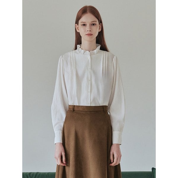 에스닉 프릴 블라우스 / 아이보리