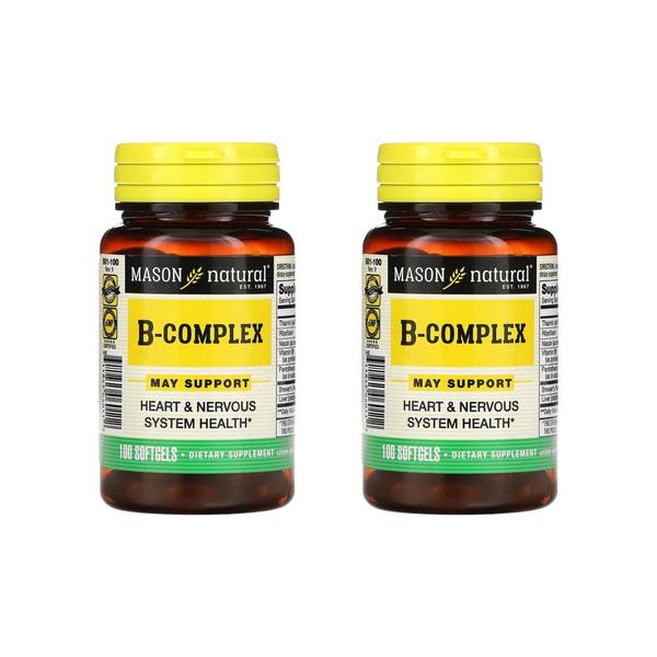 [해외직구] 메이슨네츄럴 B 컴플렉스 100소프트젤 2팩 Mason Natural B Complex 100 Softgels