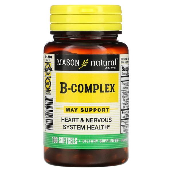 [해외직구] 메이슨네츄럴 B 컴플렉스 100소프트젤 2팩 Mason Natural B Complex 100 Softgels