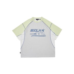 MOTOCYCLE STITCH BLOCK T-SHIRTS [LIGHT GRAY]