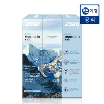 2080 퓨어 마운틴 솔트 치약 크리스탈민트향 120g x 3개