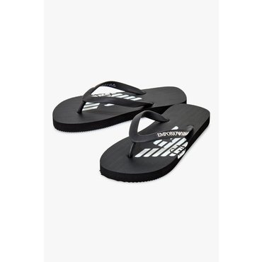 EMPORIO ARMANI 여성 로고 프린트 비치 플립플랍(0825123502)