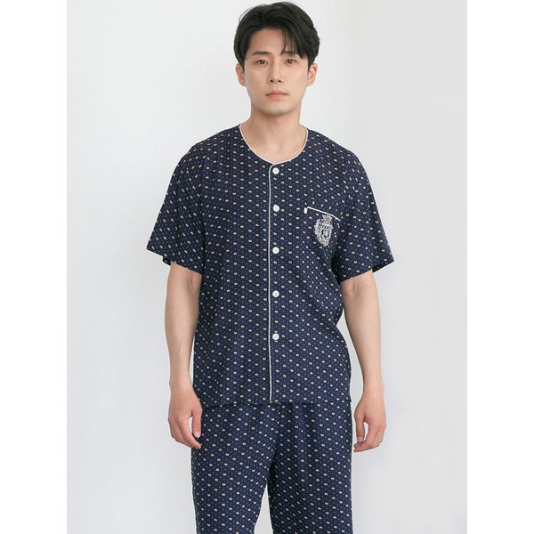 마이펫 반팔 남성 레이온 여름 잠옷 파자마 세트