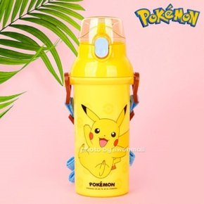 포켓몬 원터치 어깨끈 물통 피카츄 물병 어린이집 유치원 초등 학생 480ml