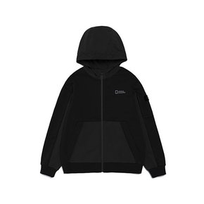 N213KFT220 우븐 믹스 트레이닝 풀집업 CARBON BLACK