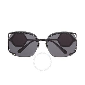 4828948 Philipp Plein Statement Black Smoked Oversized Ladies Sunglasses 93167426