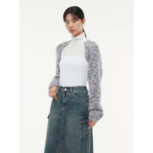 뜨개 짜임 컬러믹스 볼레로 가디건 AP4KGA51