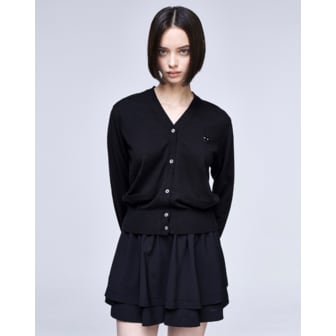 송지오 [파주점] [송지오우먼]지제로 팬서 브이넥 가디건 블랙 WH2KT801BK