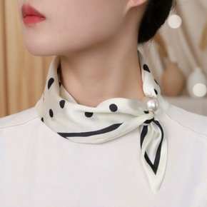 여성용 12컬러 패턴 포인트 진주넥 스카프