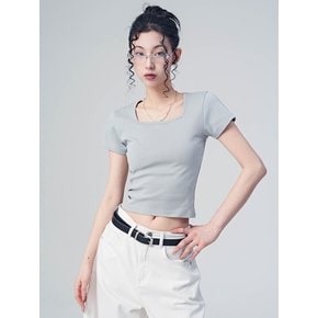 레인 매트 스퀘어 넥 티셔츠_4Colors