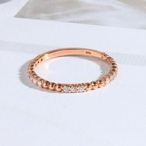 14K 18K 볼 큐빅 반지 심플 데일리 레이어드 우정 미스 애끼 링