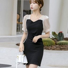 결혼식 하객원피스 상견례 돌잔치 여성 미니원피스 반팔
