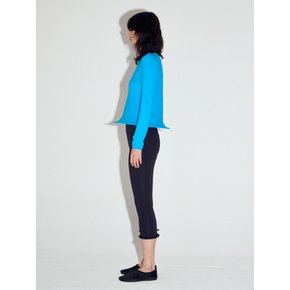 Wired hem basic top in Turquoise