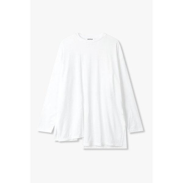 슬릿 디테일 롱 슬리브 티셔츠 (화이트) EN15108013000