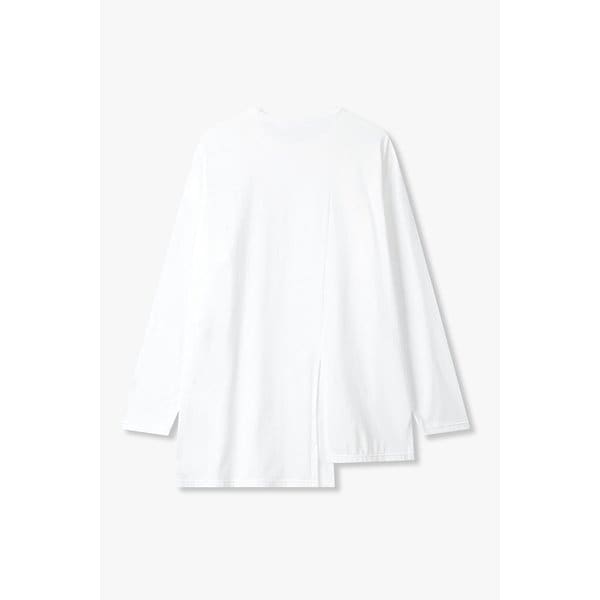 슬릿 디테일 롱 슬리브 티셔츠 (화이트) EN15108013000