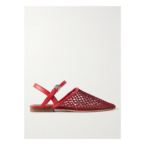 스타우드 레테 가죽 트리밍 크로셰 슬링백 플랫 레드 1647597358640008