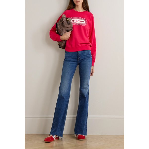 더 두지 스니크 프레이 하이웨이스트 플레어 진 46376663162988205