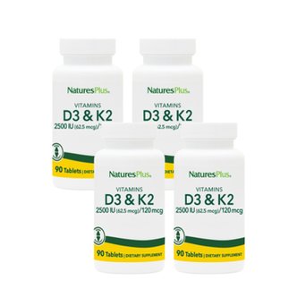  4개X  네이쳐스플러스  비타민  D3  K2  90정
