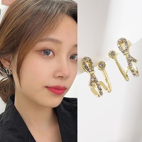 블링썸 리본큐빅 귀걸이 씸플한 깔끔한 이쁜 데일리 (9290006A)