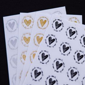 하트 실링 원형 스티커 20P/세트 투명 접착 테이프 봉투 편지지 청첩장 봉인 개봉방지 씰 다이어리 꾸미기