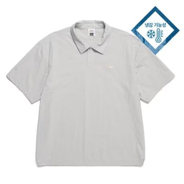 내셔널지오그래픽 N242UTS063 아델리 경량 우븐 반팔 카라 티셔츠 ICE GREY