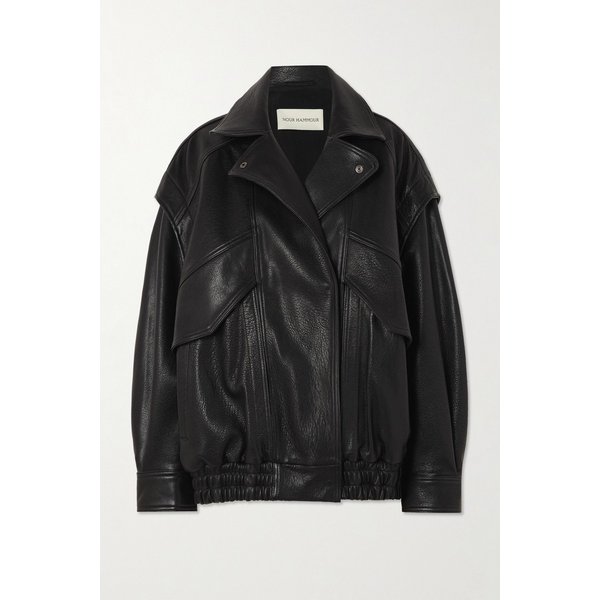 누어 해무어 미카 오버사이즈 패널 텍스처 가죽 재킷 46376663163049492