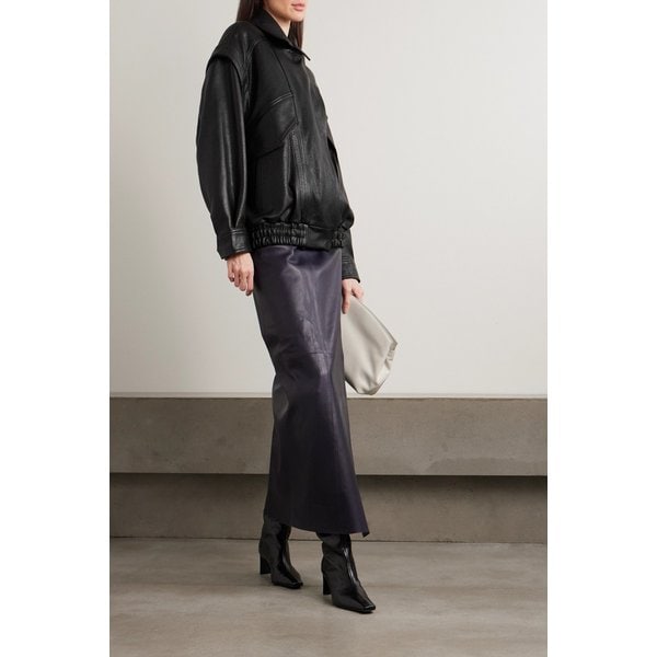 누어 해무어 미카 오버사이즈 패널 텍스처 가죽 재킷 46376663163049492