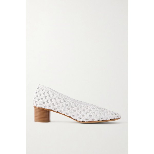 르 몽드 베릴 가죽 위빙 펌프스 화이트 46376663163077896