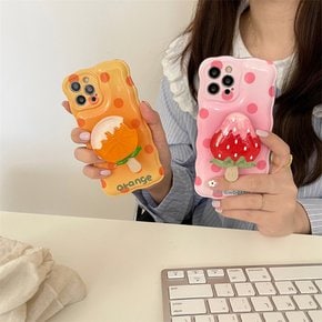 아이폰 14 13 12 11 pro max 프로 맥스 딸기 오렌지 아이스크림 핑거톡 세트 쿠션 패딩 카메라보