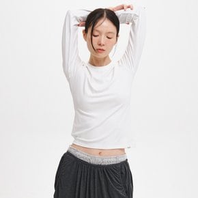 WOMAN 라운드넥 긴팔 티셔츠 [IVORY] / GF3LTS504