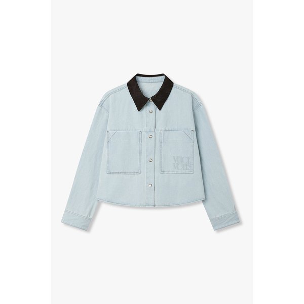 [부산점] 보브)) 배색 카라 포켓 데님 자켓 (7126255107)