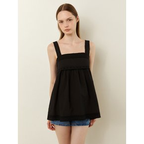 PUNCHING SLEEVELESS TOP_BLACK