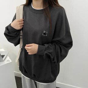 미오 자수 오버핏 맨투맨 4컬러_P405186316