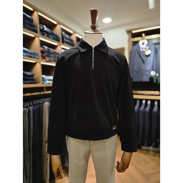 [여주점] 코오롱 브렌우드 남성 페트리코 셔츠형 칼라 하프집업 티셔츠 BRTAW25571BKX BRX