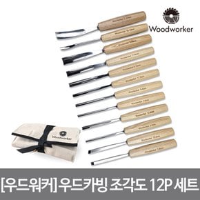 우드 카빙 조각도 12P 세트 wood worker 12 PCS chisel set