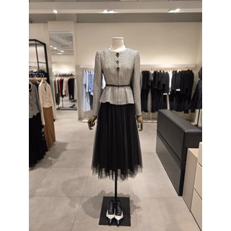 지고트 [파주점] 튤 배색 페플럼 재킷 원피스 JP9A0OP141