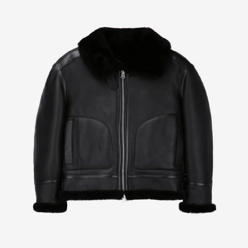 질스튜어트뉴욕 [24SS][Premium Mustang] 오닉스 블랙 스탠다드 카라 하프 무스탕 자켓 (JNJU4A810BK)