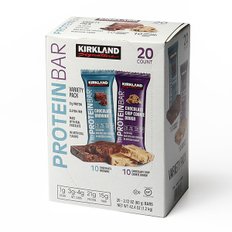 [커클랜드]프로틴 바 60g x 20개 (초콜릿칩 쿠키도우바, 초콜릿 브라우니바)