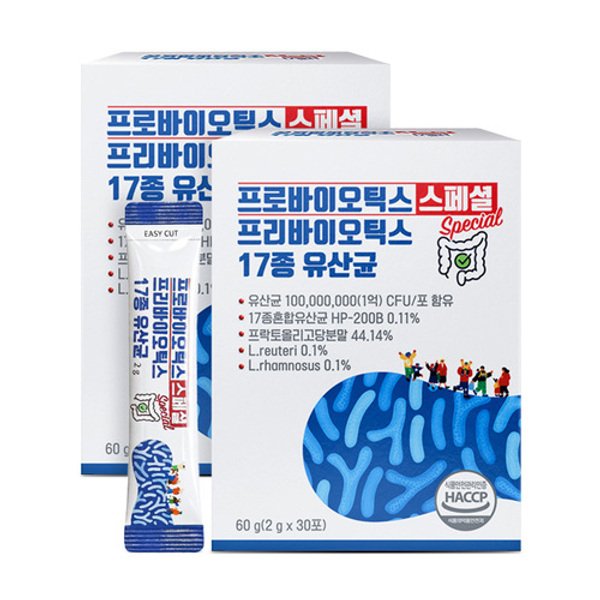 데일리 프로바이오틱스 스페셜 프리바이오틱스 17종 유산균 30포 2...