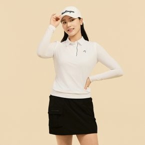 여성 냉감소매 카라 긴팔 썬가드 티셔츠 화이트 CHE2WLT2631WH