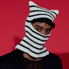 STRIPE CAT BALACLAVA BLACK