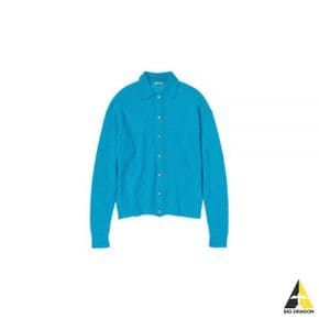 오라리 SHETLAND WOOL CASHMERE KNIT CARDIGAN (A23AC01SC TURQUOISE BLUE)