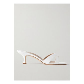 마놀로블라닉 칼라무 페이턴트 가죽 뮬 50mm 화이트 1647597332555024