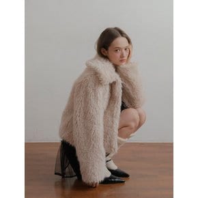 Fake Fur Long Hair Jacket_Ivory