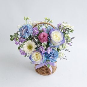 오로라 생화꽃바구니