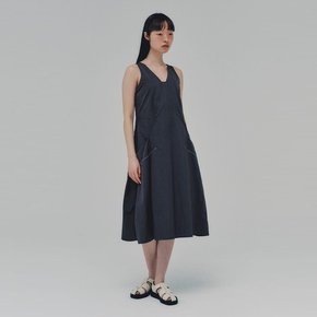 Stitched Nylon Dress_CHARCOAL