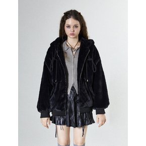 Oversized Fur Jacket (BLACK)