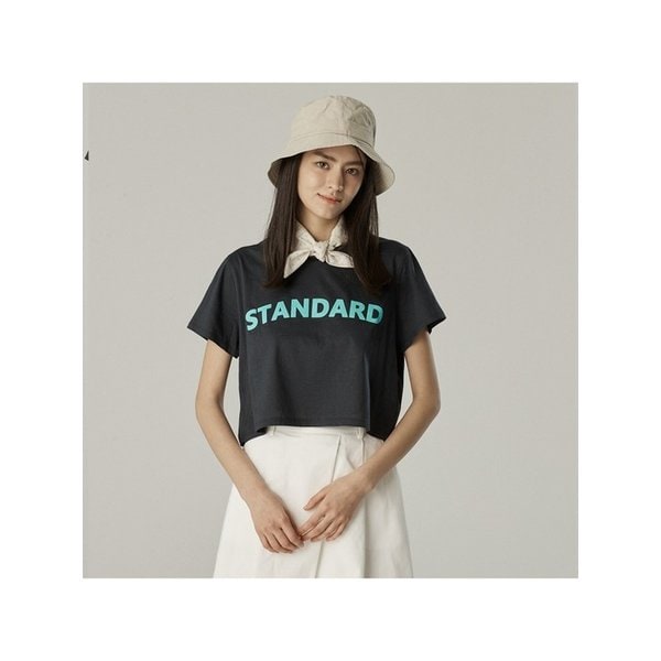 레터링 기본 티셔츠_챠콜