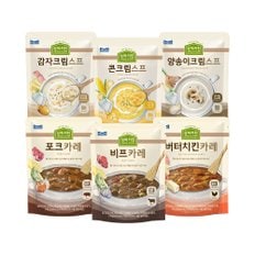 매일 상하키친 카레&스프 6봉 골라담기/비프/포크/치킨/양송이/감자/콘스프