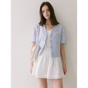 Tweed Blouse Jacket - Sky blue